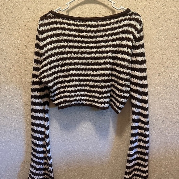 EARTHBOUND Brown and White Striped Sweater - Picture 4 of 4